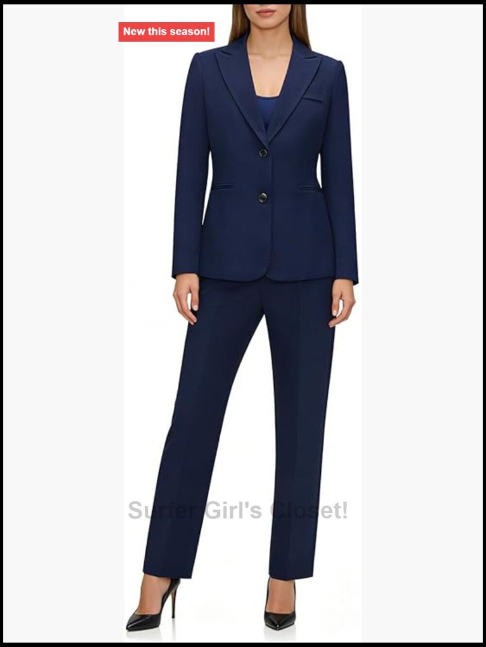Women's 2 Piece Business Pantsuit Set Long Sleeve Blazer with Pockets Work
